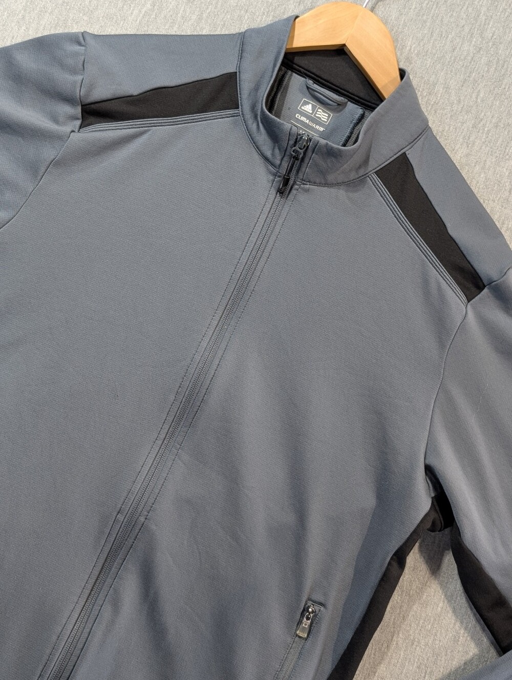 Adidas Golf Full Zip Jacket Men's Large Grey Black Climawarm